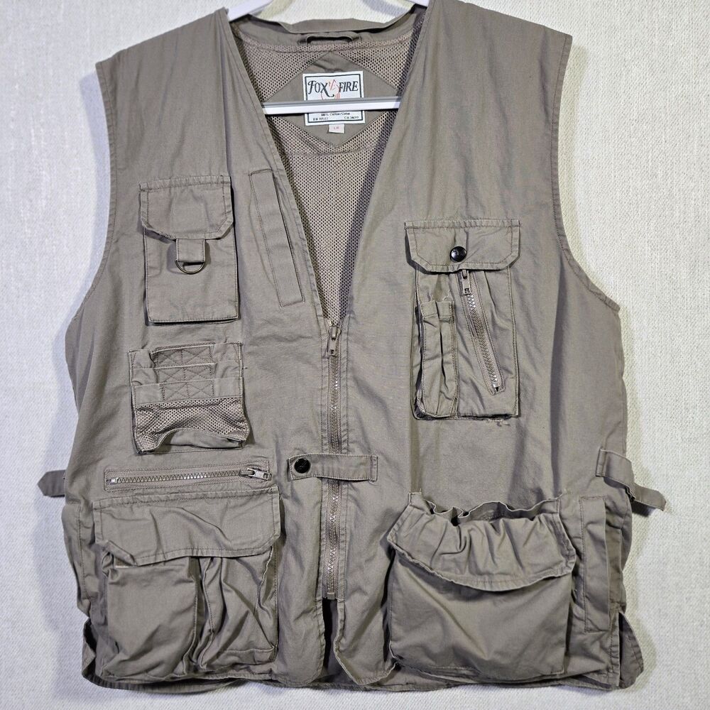 Fox Fire Vest Photographer Fishing Hunting Vented Men Size L Reg